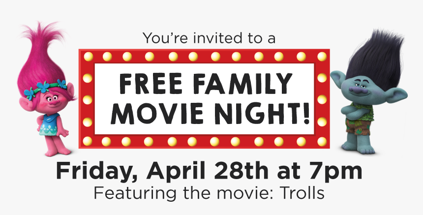Family Movie Night 2017 Web Slider-01 - Free Movie Night Sign, HD Png Download, Free Download