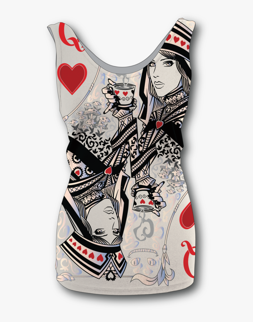Women"s Queen Of Hearts Tank Top - Queen Of Hearts Card Tattoo, HD Png Download, Free Download