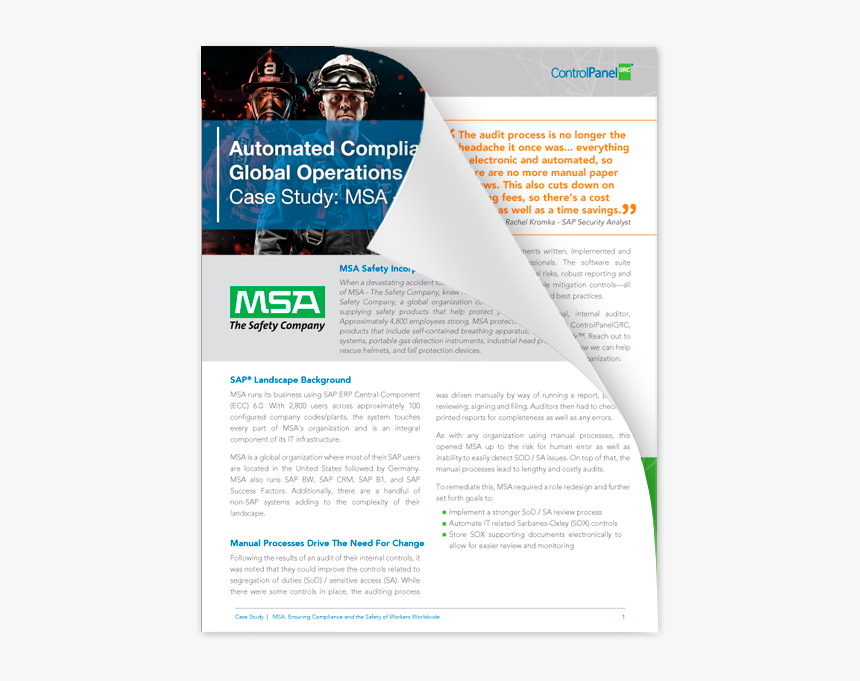 Sap Compliance Case Study - Brochure, HD Png Download, Free Download