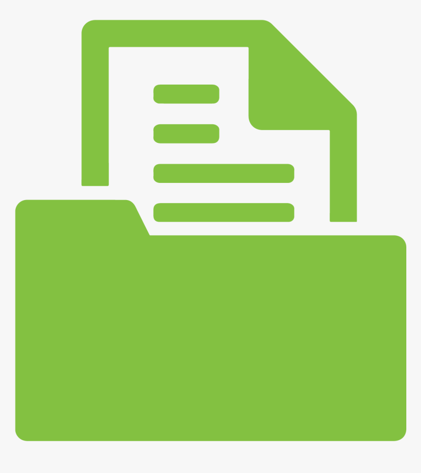 Folder With Paper - Green Report Icon Png, Transparent Png, Free Download