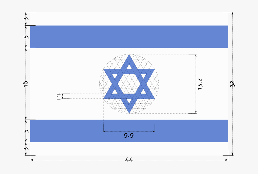 Construction Sheet Of Flag Of Israel Equilateral Magen - Israel Flag, HD Png Download, Free Download