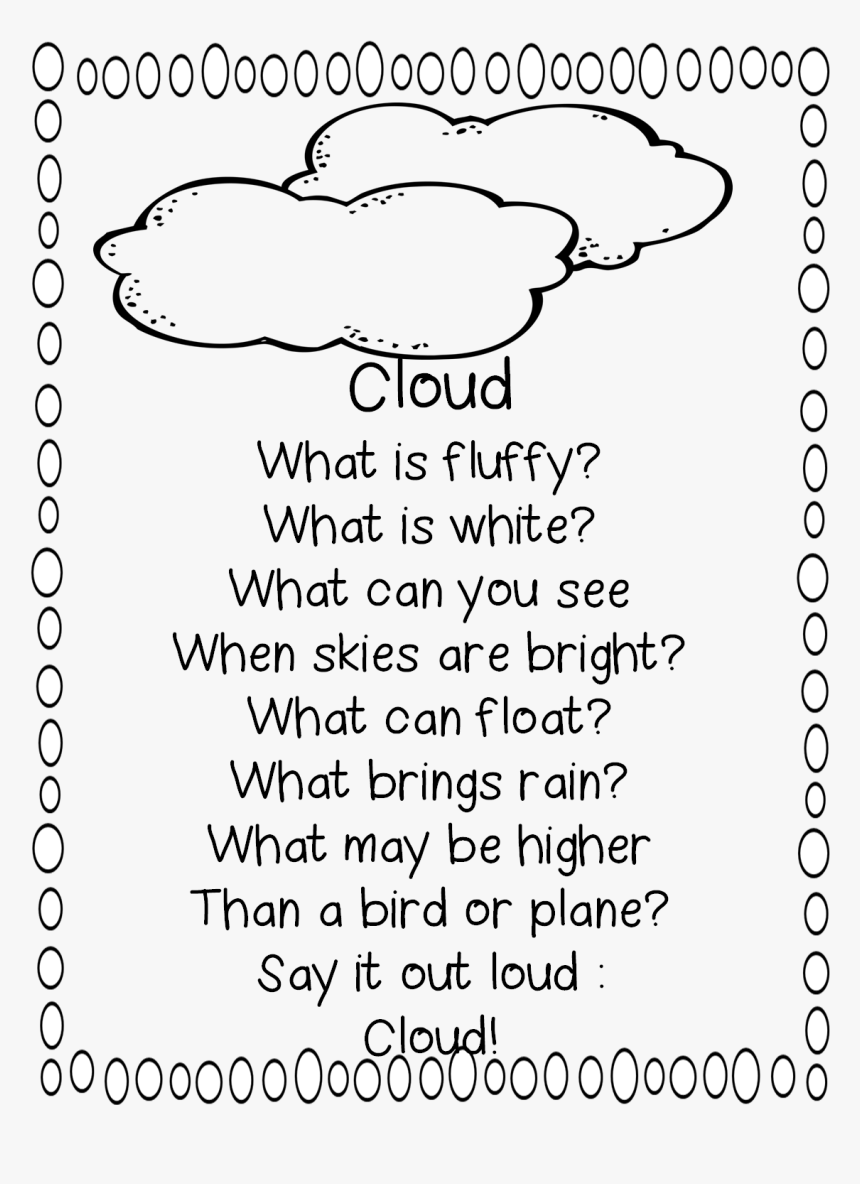 Poem For First Grade Clipart Poetry Rhyme Poems About Rhyming Poem About Clouds HD Png