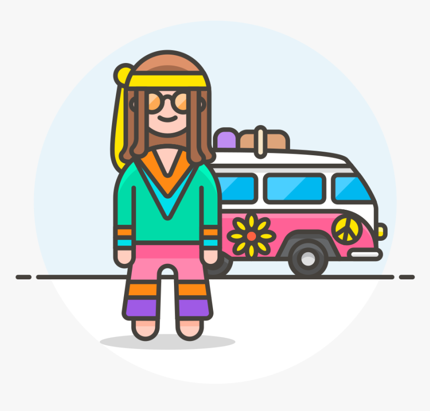 Hippie Male Icon - Girl Smoking Weed Cartoon Transparent, HD Png Download, Free Download