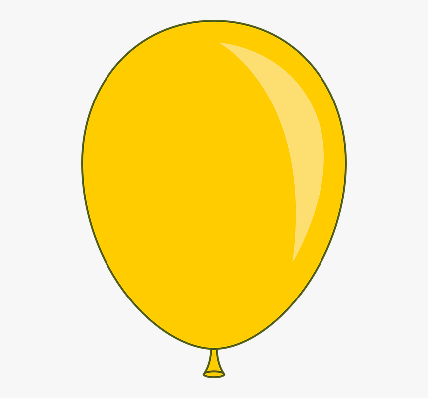 Balloon, Yellow, Party, Birthday - Single Transparent Background Balloon Clipart, HD Png Download, Free Download