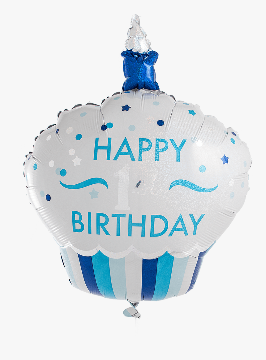 1st Birthday Blue Cupcake Supershape - Happy 1st Birthday Balloon, HD Png Download, Free Download