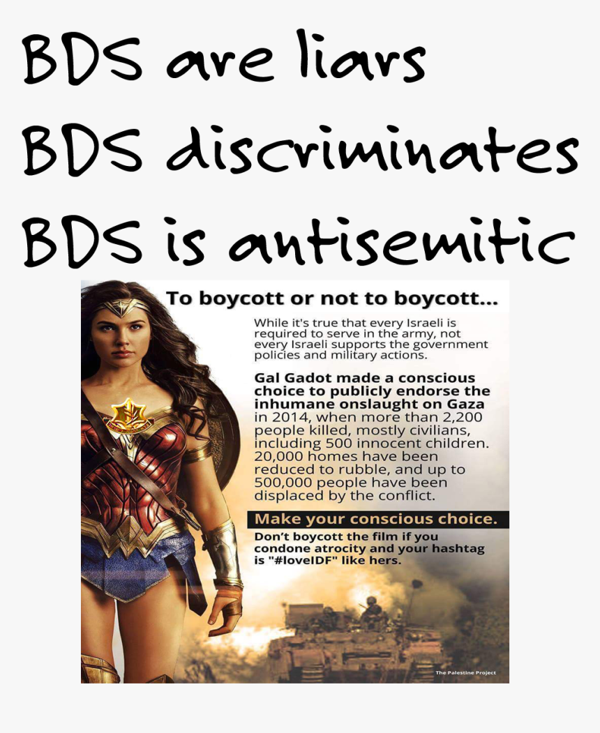 Bds Antisemitic - Gal Gadot Anti Semitism, HD Png Download, Free Download