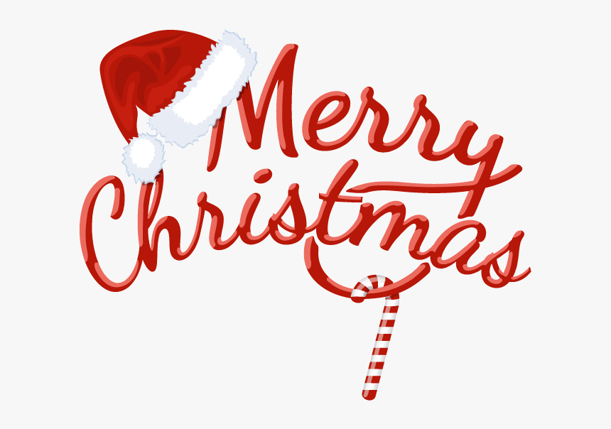 Merry Hats,decorative Fonts Png Download - Merry Christmas Lettering Png, Transparent Png, Free Download