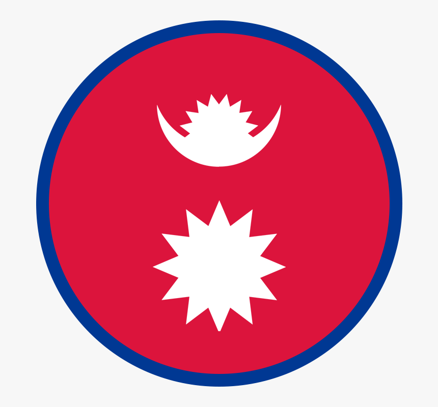 Ocround Nepal Flagoc - Circle Flag Of Nepal, HD Png Download, Free Download