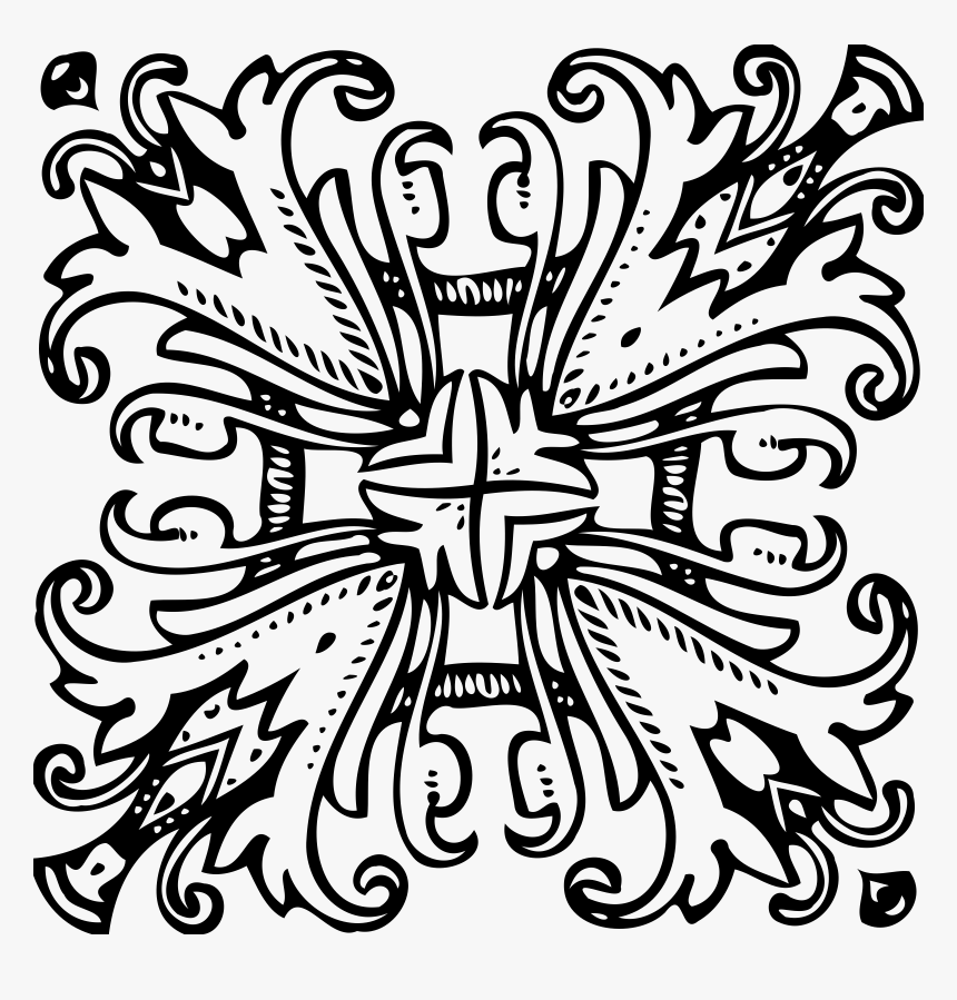 Transparent Ornament Clipart Black And White - Clip Art, HD Png Download, Free Download