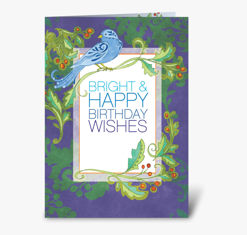 Blue Bird Birthday Greeting Card - Christmas Card, HD Png Download, Free Download