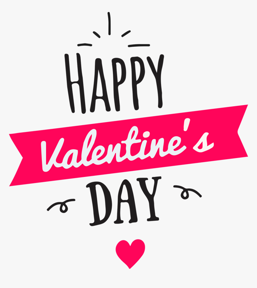 HD Happy Valentines Day Red Text Logo PNG | Citypng