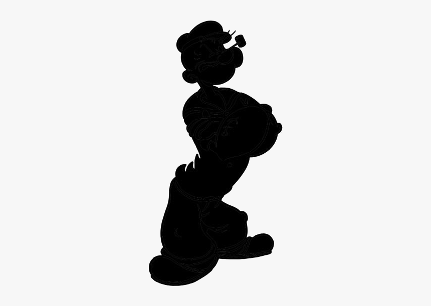 Popeye Png Drawing - Silhouette, Transparent Png, Free Download