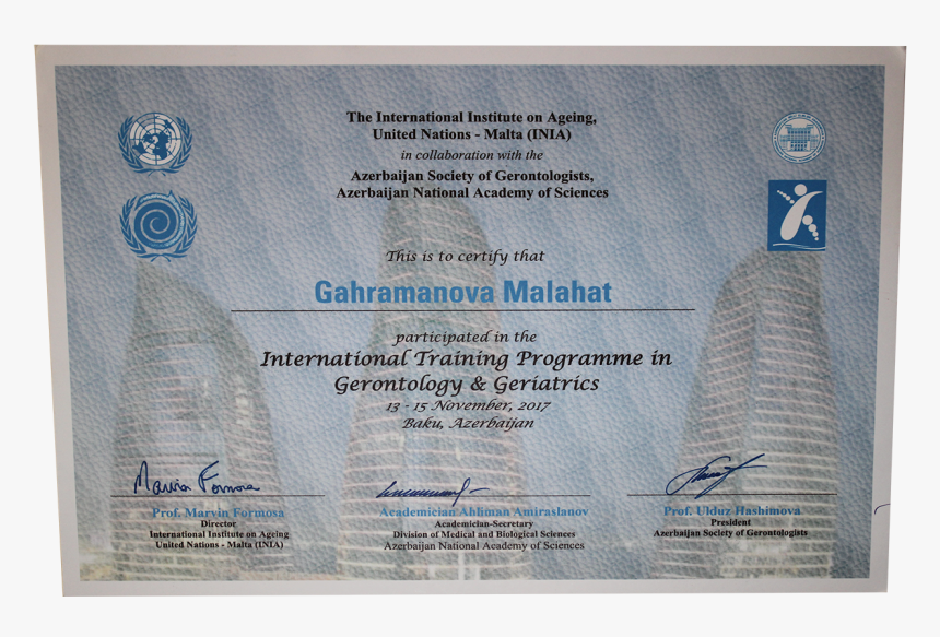 Melahat Gahramanova Certificate 6 - Diploma, HD Png Download, Free Download