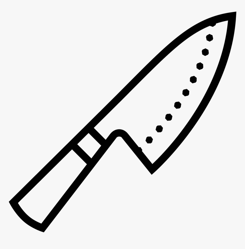 Chef Knife Icon - Knife Black And White Png, Transparent Png, Free Download