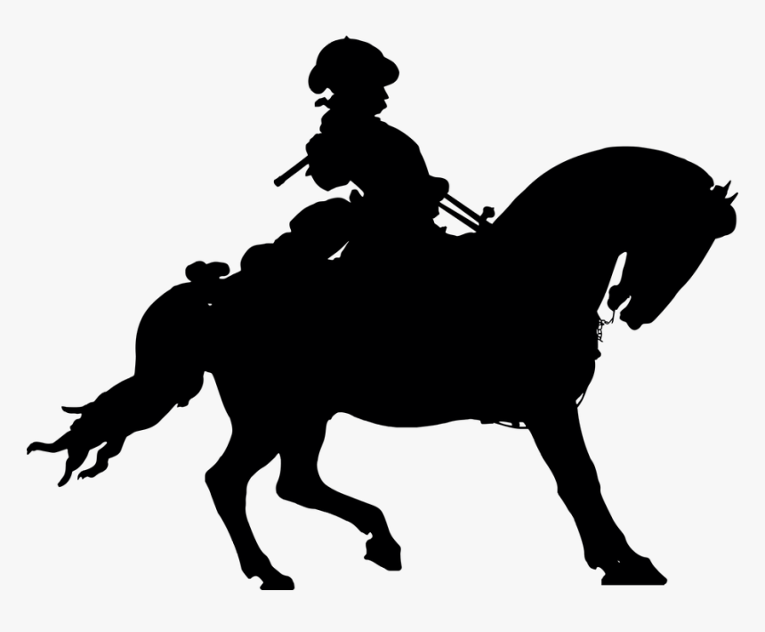 Cowboy Rider Silhouette - Silhouette Of Man On Horse, HD Png Download, Free Download