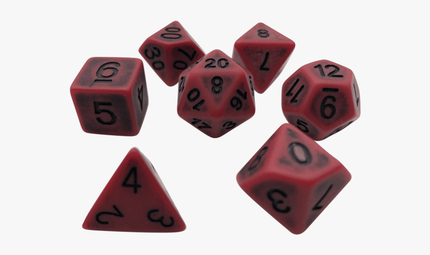 Rusted Red- Plastic Set Of 7 Polyhedral Rpg Dice For - Dice, HD Png Download, Free Download