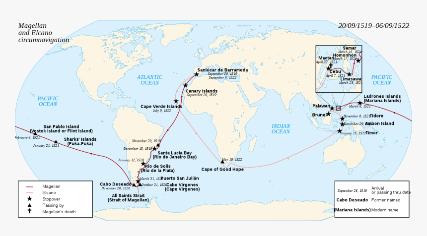 Juan Sebastian Elcano Route, HD Png Download, Free Download