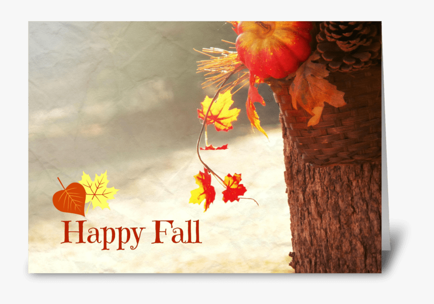 Happy Fall Greeting Card - Floral Design, HD Png Download, Free Download