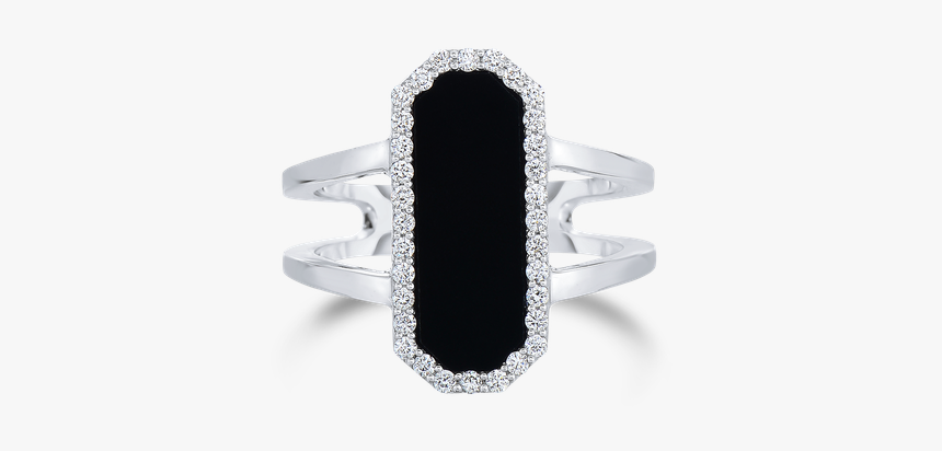 Roberto Coin Art Deco Ring With Diamonds And Black - Engagement Ring, HD Png Download, Free Download