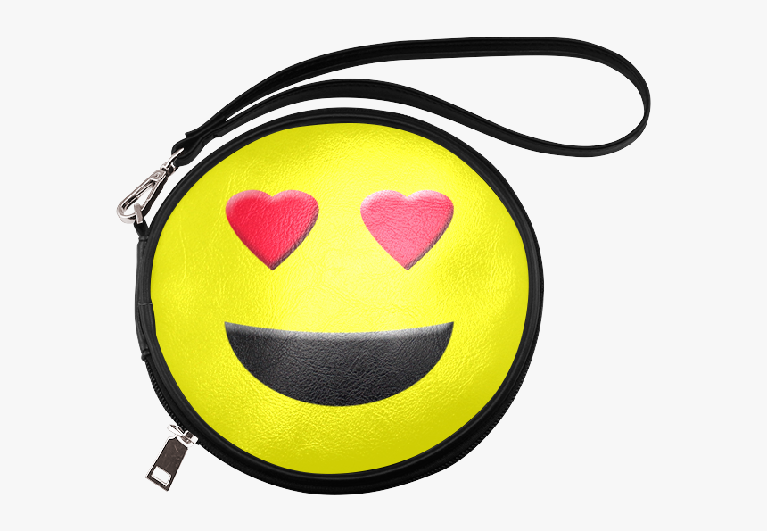 Emoticon Heart Smiley Round Makeup Bag - Bag, HD Png Download, Free Download