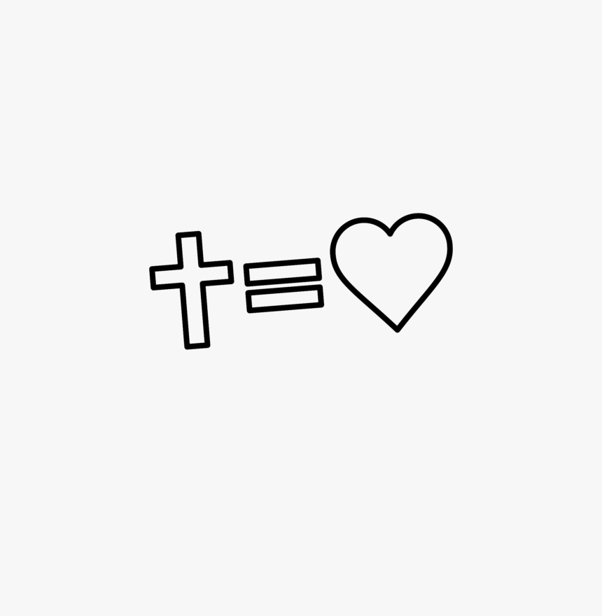 Cross Equals Love Outline, HD Png Download, Free Download