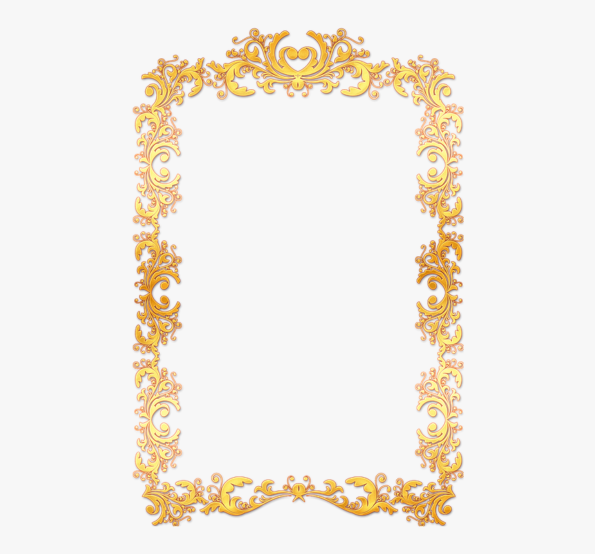 Frame, Ornate, Gold, Vintage, Portrait, Picture, Empty - Gold Vintage Frame Border Png, Transparent Png, Free Download