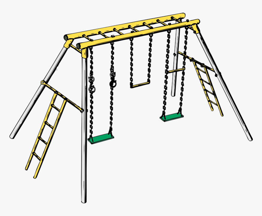 Swing And Monkey Bars - Free Clipart Swing Set, HD Png Download, Free Download