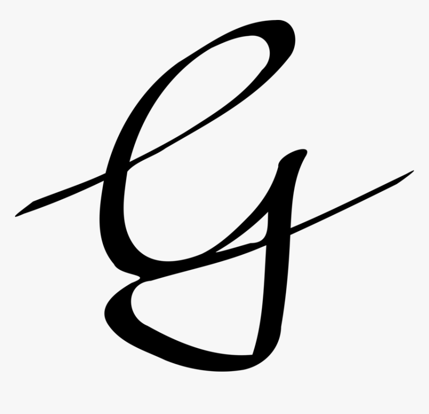 Line Art,leaf,monochrome Photography - Letter G In Signature, HD Png ...