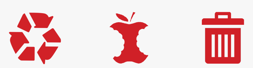 Recycle, Bitten Apple Core, And Trash Can - Emblem, HD Png Download, Free Download