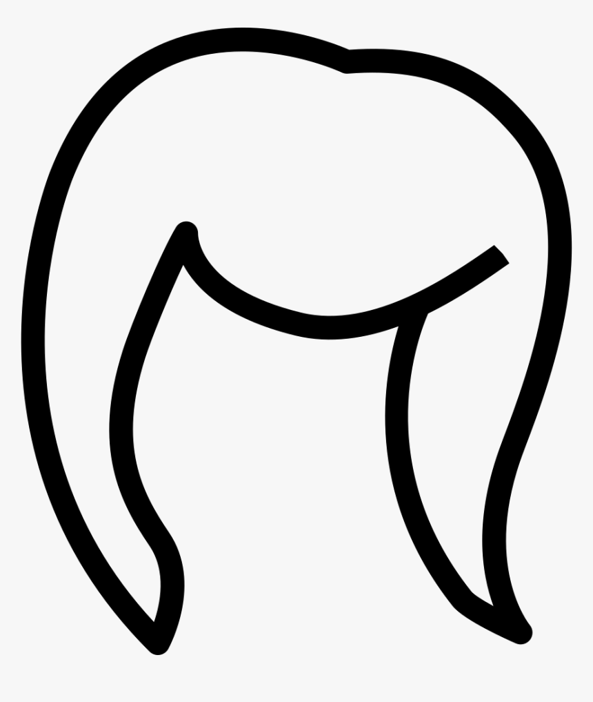 Female Blond Hair Shape Outline - Black And White Hair Outline, HD Png Download, Free Download