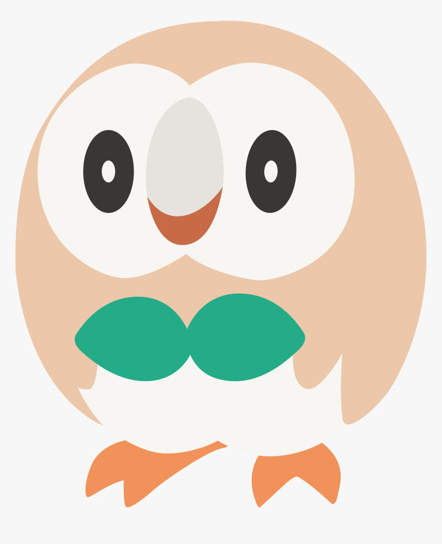 Transparent Rowlet Png - Pokemon Minimalist Rowlet, Png Download, Free Download