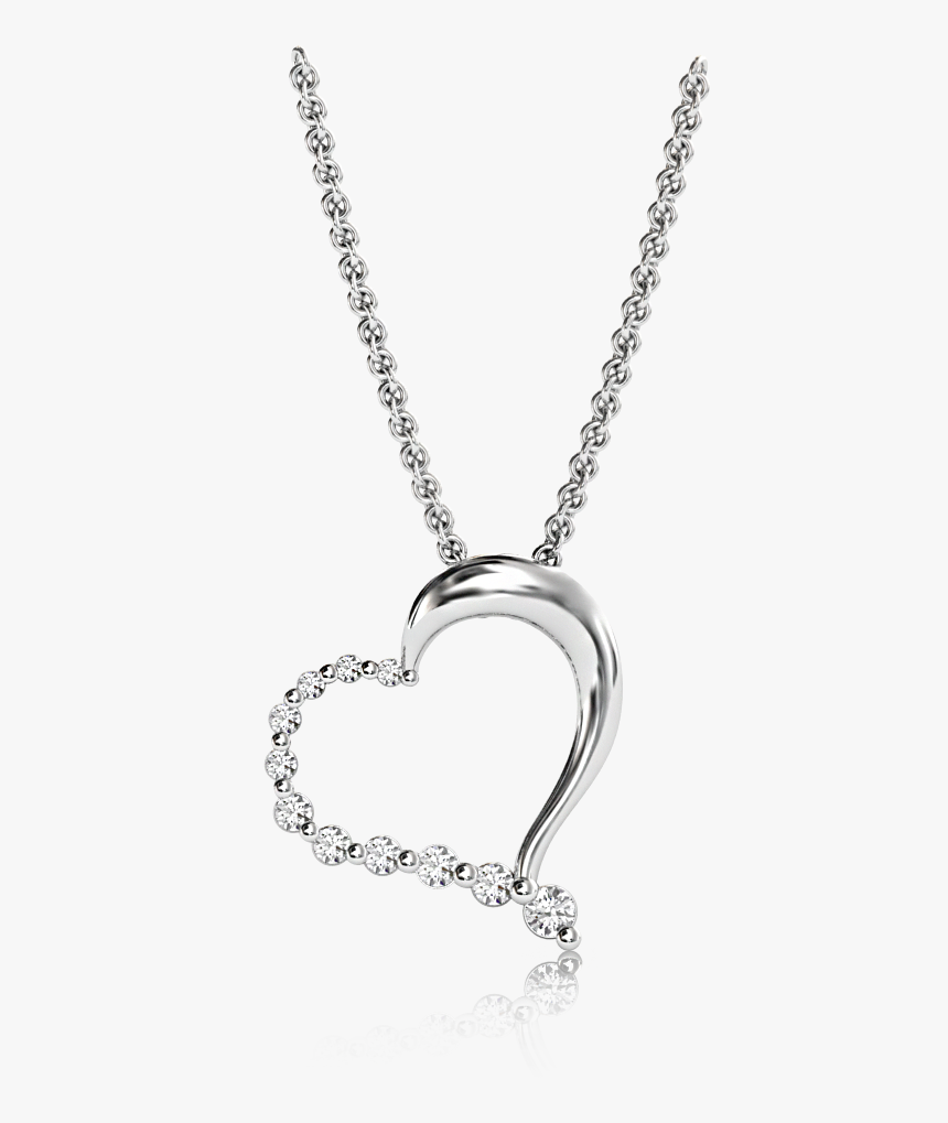 5236 Journey Heart Necklace - Heart Diamond Pendant, HD Png Download ...