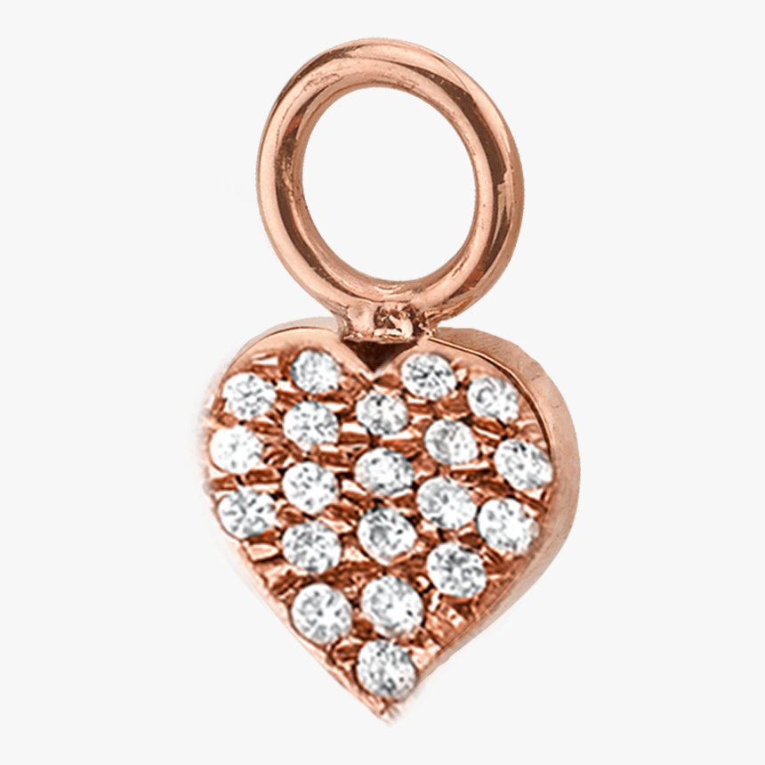 Diamond Heart Hoop Charm - Locket, HD Png Download, Free Download