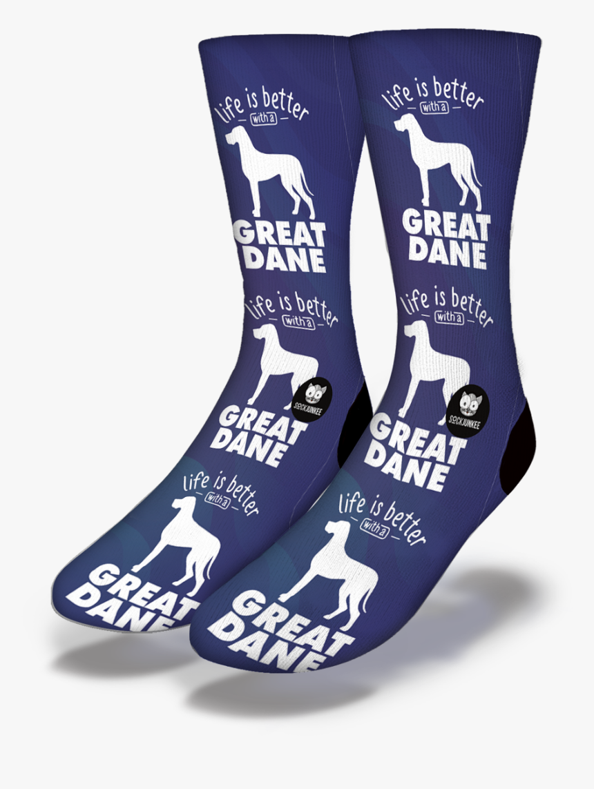 Life Is Better With A Great Dane Socks Blue"
 Class= - Sock, HD Png Download, Free Download