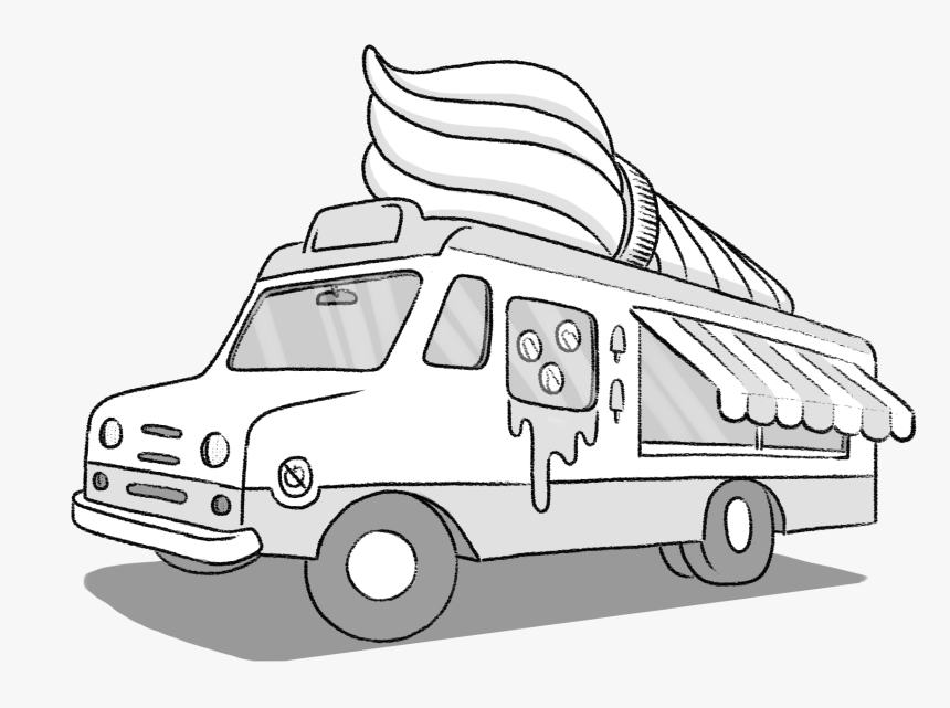 Ice Cream Van Sketch, HD Png Download, Free Download