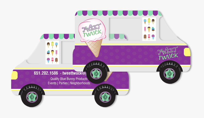 Ice Cream Truck Business Card - Food Truck Shape Name Card, HD Png Download, Free Download