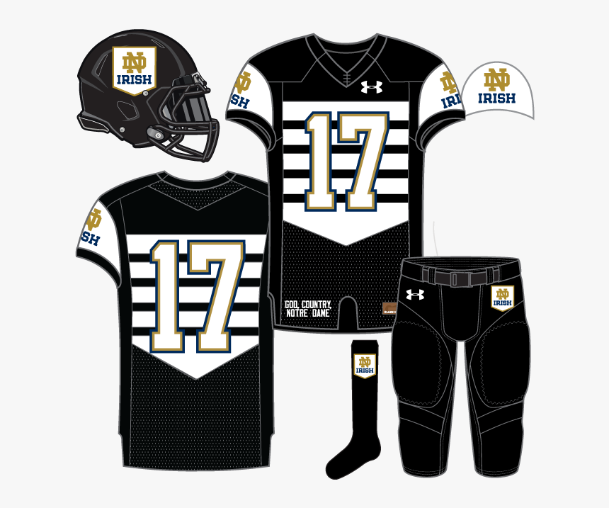 Notre Dame Football Uniforms Black, HD Png Download - kindpng