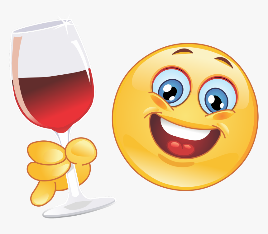 Wine Drinking Emoji 24 Decal - Emoji With Wine Glass, HD Png Download ...