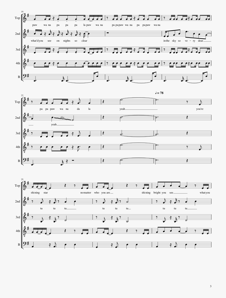 Transparent Shining Star Png - Sheet Music, Png Download, Free Download