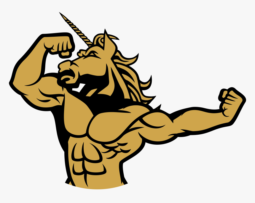 Banner Black And White Stock Muscles Clipart Muscular - Unicorn With Muscles Png, Transparent Png, Free Download