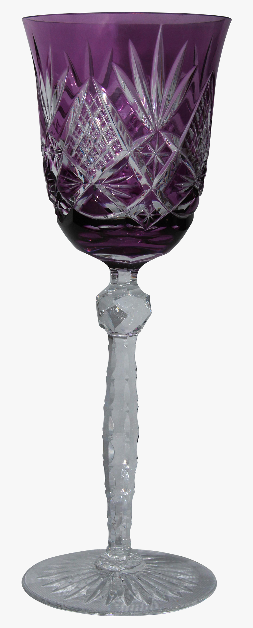 1920"s Bohemian Lead Crystal Purple Wine Glass / Goblet - Wine Glass, HD Png Download, Free Download