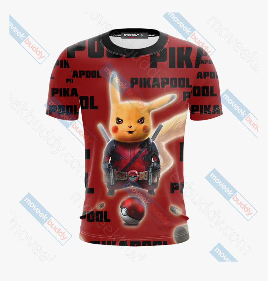 Pikapool Deadpool And Pikachu New Unisex 3d T-shirt - Label, HD Png Download, Free Download