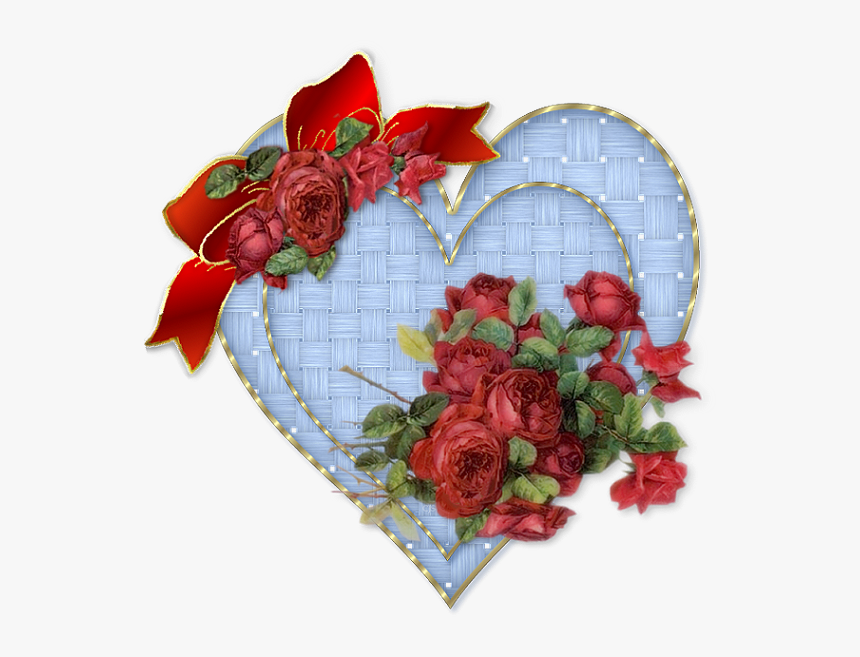 Corazones, Flores Vintage - Vintage Heart Rose Png, Transparent Png ...