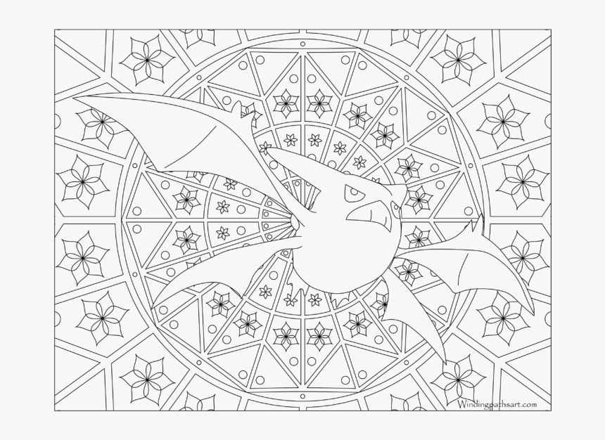 Adult Pokemon Coloring Page Crobat - Pokemon Mandala Coloring Pages, HD Png Download, Free Download