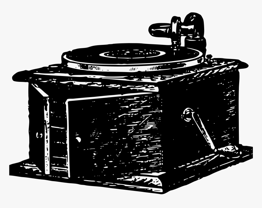 Technology,black And White,record Player - Fonografo En Png, Transparent Png, Free Download