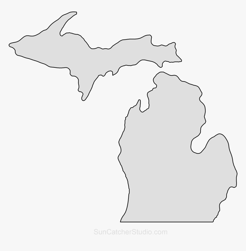 Michigan Map Outline State Shape Stencil Pattern - State Of Michigan Home, HD Png Download, Free Download