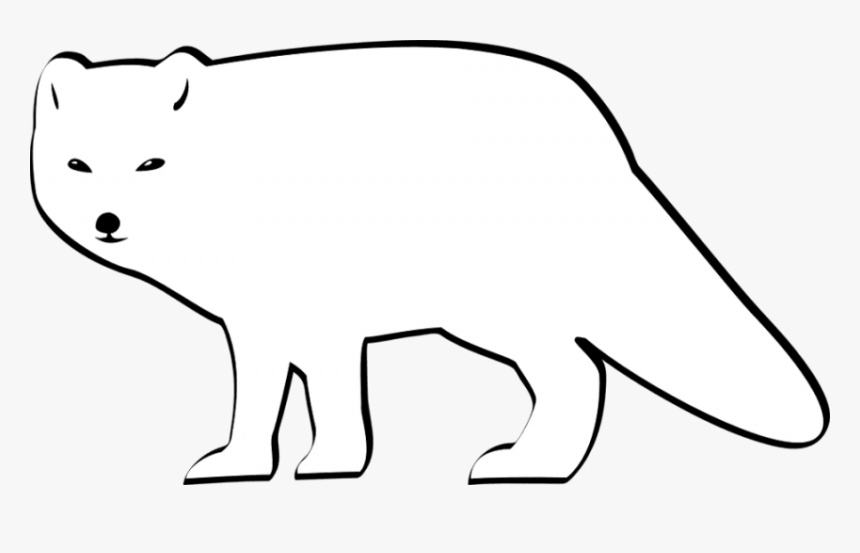Fox Black And White Arctic Fox Clipart - Arctic Tundra Fox Drawing, HD Png Download, Free Download