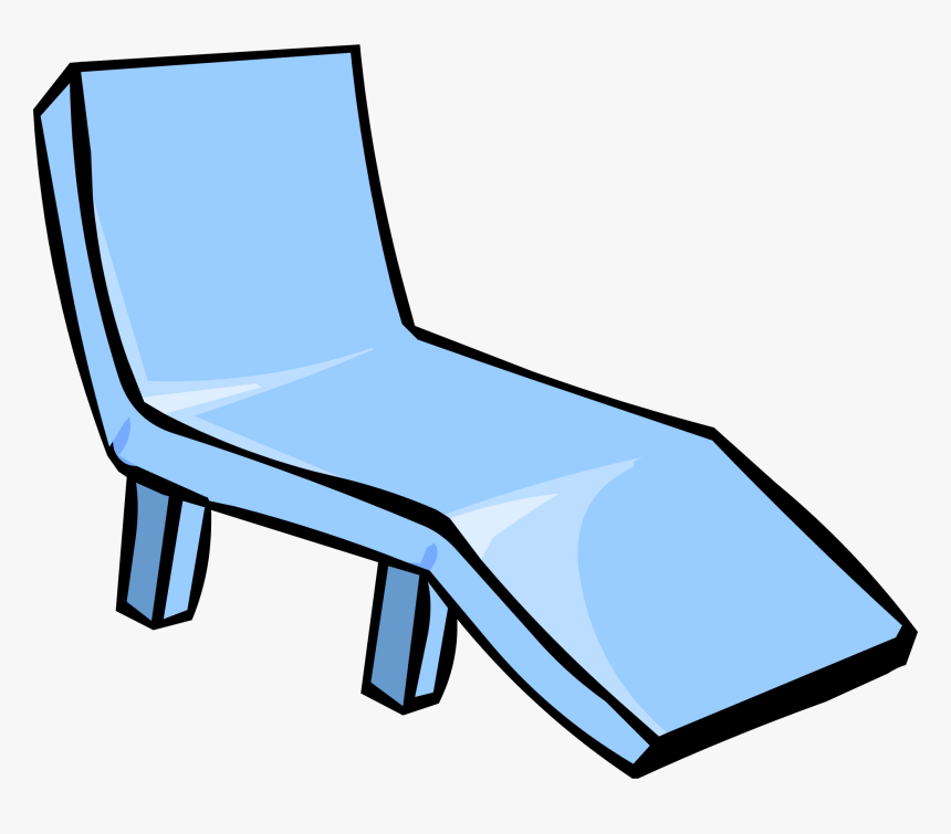 Deck Chair Png Pic - Club Penguin Blue Furniture, Transparent Png, Free Download