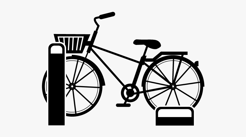 Bicycle Parking Clipart Png Black And White, Transparent Png, Free Download