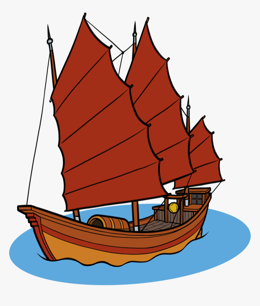 Chinese Junk Boat - Hong Kong Junk Boat Clipart, HD Png Download, Free Download